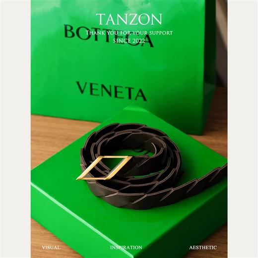 复古潮流BV春夏新款编织头层牛皮腰带皮带！ 商品图0