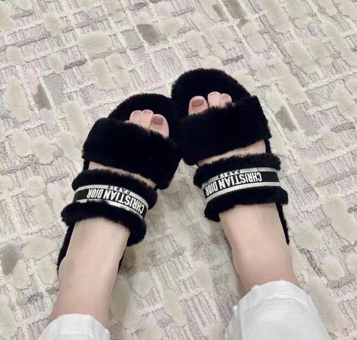 * 迪奥羊毛平底拖鞋 多色可选 (HD) 商品图3