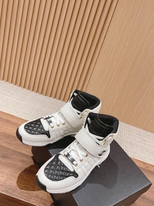 Chan*l 小香23A新款 全皮 熊猫配色 菱格小白鞋魔术贴 休闲 运动鞋（DH） 商品图1