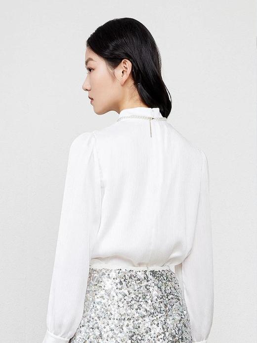 3楼FEXATA服饰(新百购) 法式提褶立领缎面衬衫 商品图2