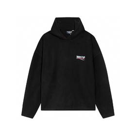 BALENCI*GA 巴黎**家新款摇粒绒海浪可乐刺绣连帽卫衣（Y*BG）