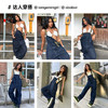 马登女装美式复古工装牛仔背带裤设计感显瘦宽松阔腿裤小个子新款 商品缩略图4
