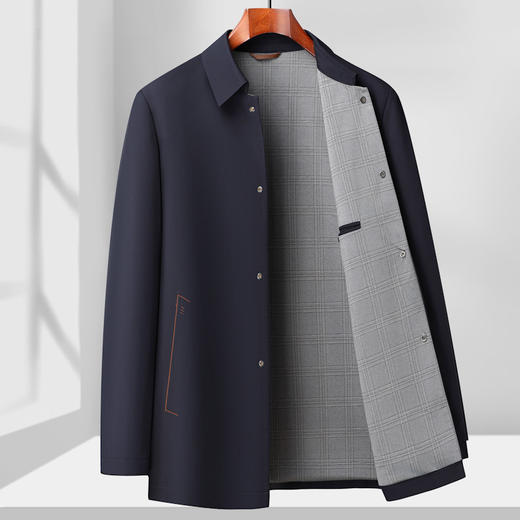 【新款DLS】大依优型大码翻领风衣夹克外套加肥加大肥佬休闲上衣男士胖子 商品图1