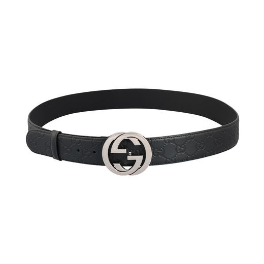 Gucci 古驰男士皮革印压双G logo真皮腰带12043 商品图2