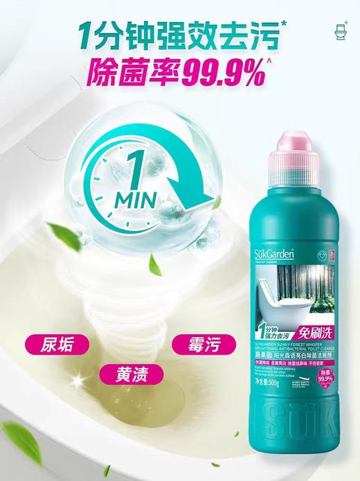 【多效免刷洗】蔬果园洁厕灵厕所马桶清洁剂强力除垢除臭清香型液 商品图4
