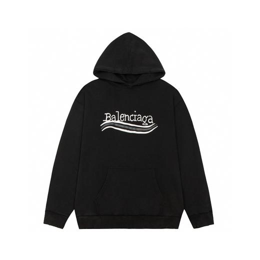 Balenciga/巴黎**家  2023SS 做旧磨破胸标可乐LOGO 连帽卫衣（Y*BG） 商品图0