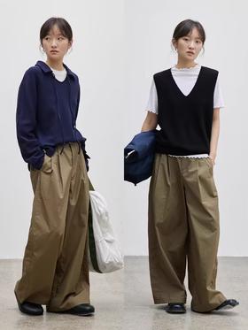 步履不停/4C43113C/秋新款休闲纯棉直筒显瘦廓形长裤