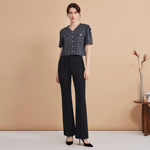 EITIE爱特爱夏季新款短袖修身上衣女小上衣7313011 商品图1