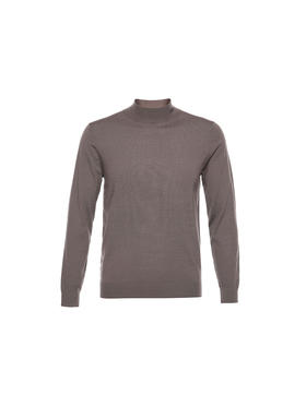 callisto咖啡色绵羊毛长袖毛衣