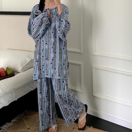 【E选好物】睡衣多巴胺春夏秋季复古风大码多色家居休闲服装可外穿女装-E24082801（下单后5-7天发货） 商品图6