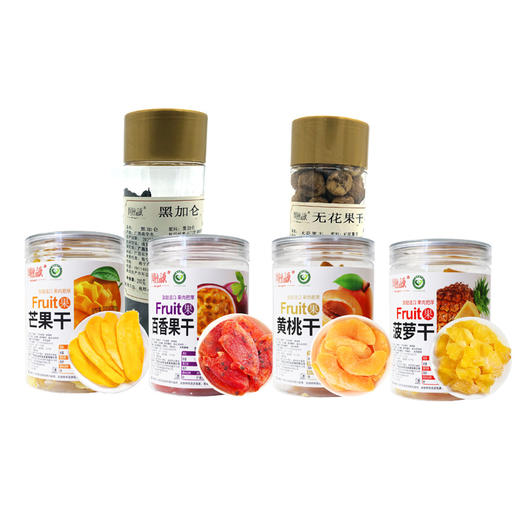缤纷果干礼盒1480g款（黄桃干250g 芒果干250g 百香果干250g 菠萝干250g，黑加仑葡萄干200g 无花果干280g） 商品图1