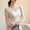 网纱蕾丝打底衫女2024新款春秋款内搭修身洋气长袖上衣简约洋气气质百搭体恤衫 商品缩略图3