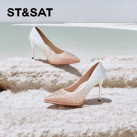 星期六优雅气质渐变水钻高跟婚鞋SSC3111100