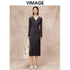 VIMAGE纬漫纪气质女神风弹力垂坠显瘦长款修身连衣裙秋季新款V2207819 商品缩略图0