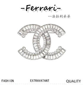 Cha*l 小香 23S长方钻圆钻银色胸针（XJ）