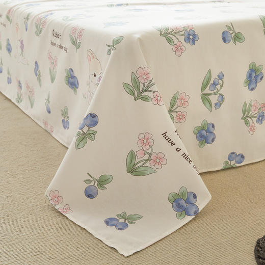 洁丽雅贴布刺绣全棉四件套纯色简约100棉被套绣花床单床笠三件套 商品图4