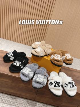 驴家 平底毛拖 logo字母和 Monogram 花卉 拖鞋 五色可选(HD)