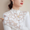 2024新款加绒加厚蕾丝半高领打底衫女春秋内搭修身长袖上衣针织衫 商品缩略图3
