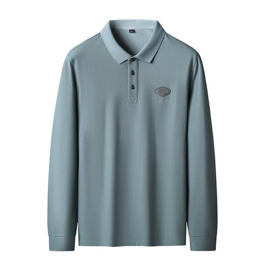 【双股丝光长绒棉】【100%棉】【新款DK】大依优型大码长袖Polo衫翻领纯棉男士加肥加大休闲大码男装宽松长袖体恤上衣 商品图3