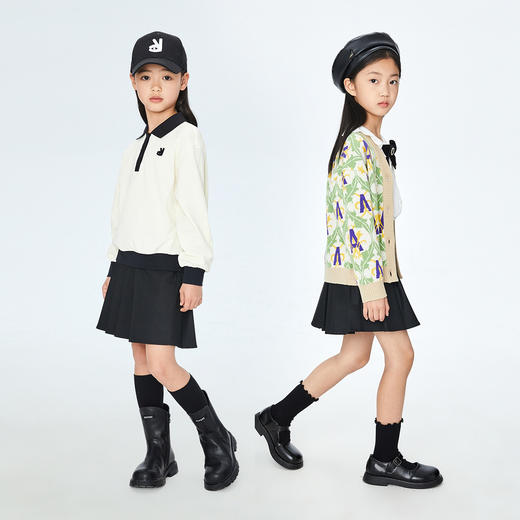 【实体店同款】女童学院风西装百褶裙半身裙2023年秋季新款安奈儿童装AG333650 商品图3