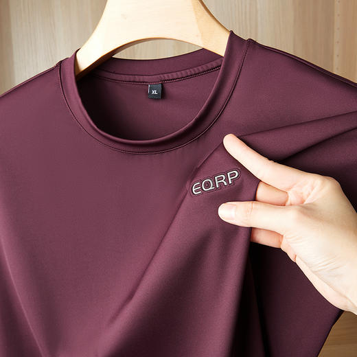 【Q】【冰丝】【新款DPF】大依优型大码长袖T恤圆领休闲加肥加大上衣男士胖子体恤打底 商品图1