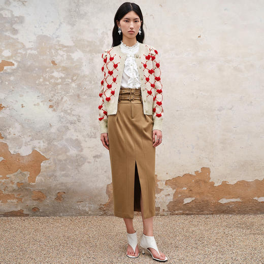 复古率性双腰头直筒开叉半裙秋冬美拉德穿搭裙子MS88SK529X30 商品图3