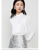 3楼FEXATA服饰(新百购) 法式提褶立领缎面衬衫 商品缩略图3