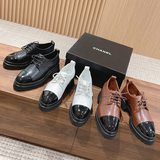 香奶奶  2023秋冬乐福鞋新品 系带小皮鞋 HD 商品图0