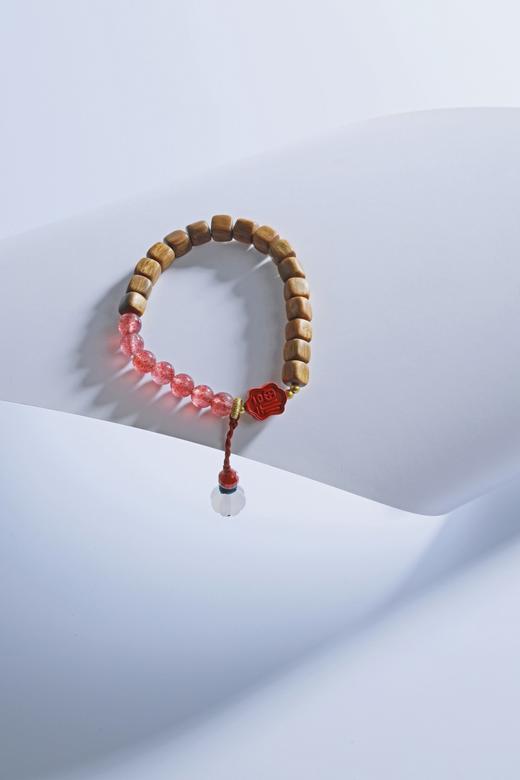 LT0016°绿檀四方来财珠|粉草莓南瓜手链手串 商品图1
