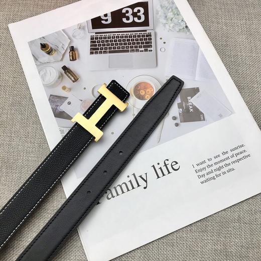 H家   女款  & Swift掌纹小牛皮和Epsom小牛皮双面头层皮腰带。 商品图5