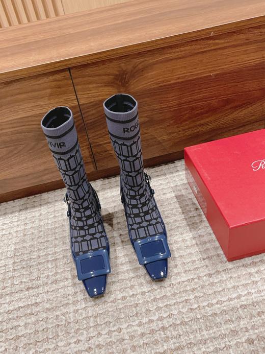 * #袜子靴  RV经典方扣漆皮袜靴 （HD） 商品图4