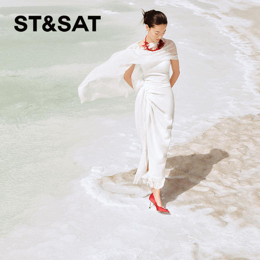 星期六优雅尖头水晶方扣细高跟SSC3111106 商品图2