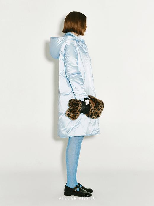 【冰川滑行】冰川蓝长款连帽棉服 商品图3