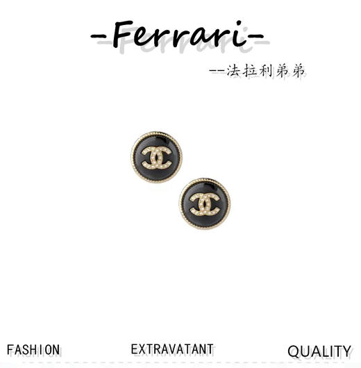 香奶奶   新款 黑白色圆形豆豆耳钉 商品图0