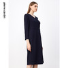 皮尔卡丹女装连衣裙藏蓝色圆领商务会议谈合作通勤裙P3349E3878N0 商品缩略图1