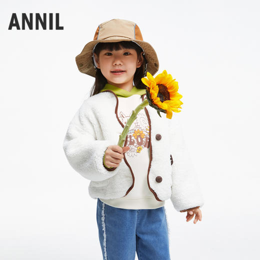 女童甜美暖绒外套安奈儿童装实体店同款XG435549 商品图0