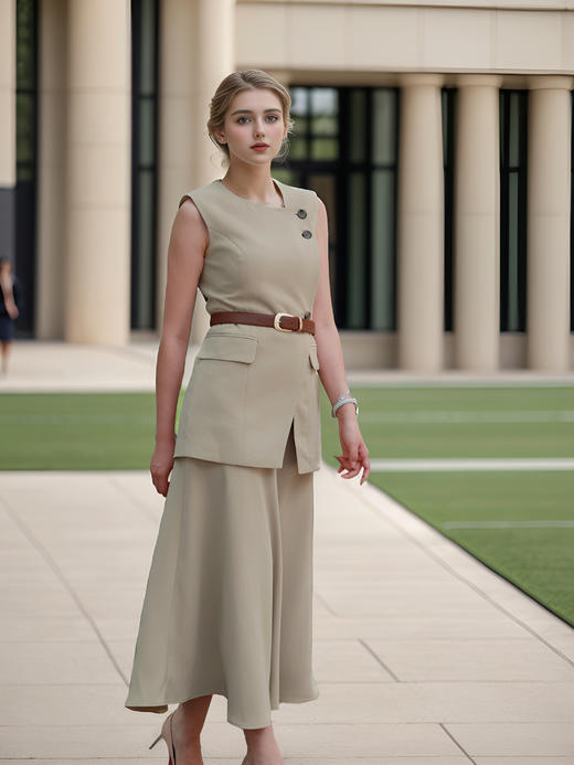 圆领超门襟马甲 商品图2