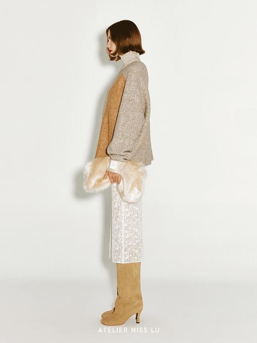 【冬日麦穗】爱心几何趣味撞色绵羊毛毛衣 商品图1