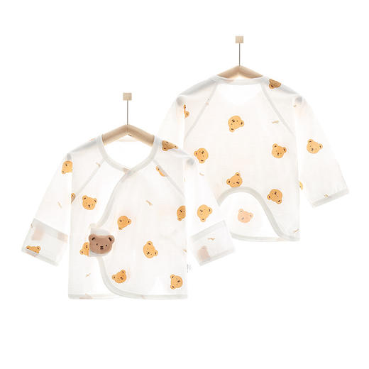 【初生婴儿薄款无骨半背衣】夏天52码0一3个月2刚出生胎儿和尚上衣夏季薄款a类 商品图0