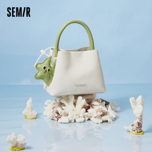 森马包包水桶包女新款精致mini手提包多巴胺斜挎包撞色单肩包 商品图1