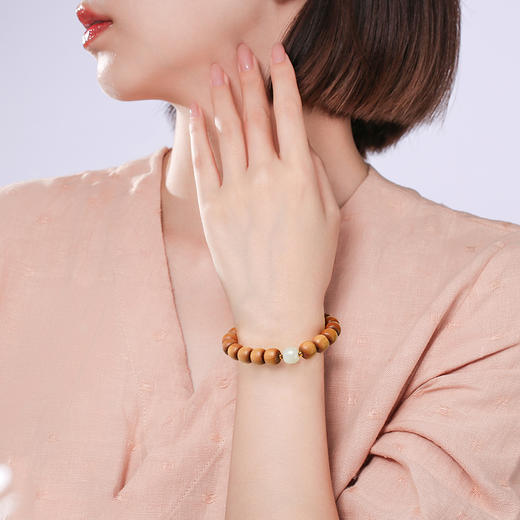 檀木配和田玉   新中式设计手串 商品图5