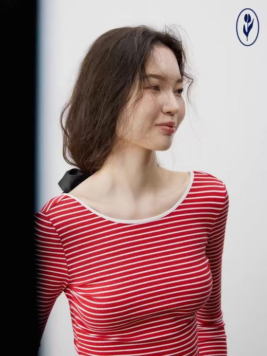 shyshystill/shy202406051/三色弹力细条纹纯色露背上衣 商品图3