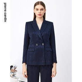 皮尔卡丹女装轻商务高频暗纹印花通勤两粒扣西服P3339U3980N0
