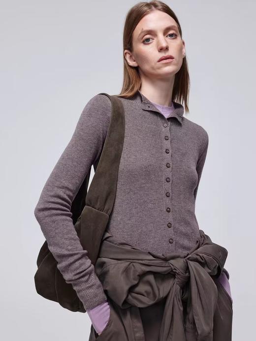Simple Project/M24126/高领纽扣羊毛针织衫 商品图0