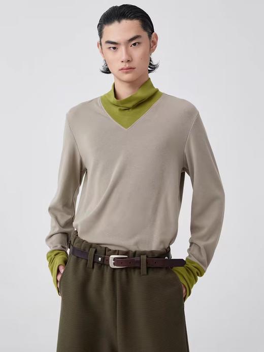 Simple Project/Y24164/撞色荡领长袖 商品图0