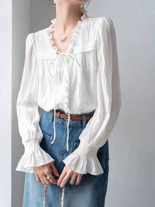 LR木耳边设计感衬衫 商品图1