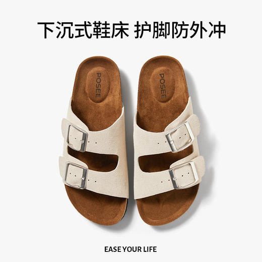 朴西勃肯拖鞋女春夏麂皮凉拖鞋吸汗防滑外穿软木拖鞋 商品图3