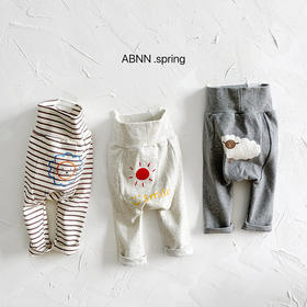 2024春季新款韩版ins风男女宝宝高腰卡通印花包屁裤外穿