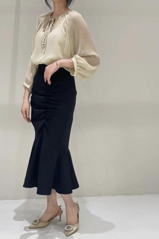 Le Malene 黑色抽褶鱼尾半裙 16867 商品图3