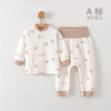 【婴儿秋衣秋裤裆部开扣高腰套装】纯棉a类0~2岁宝宝冬季打底儿童家居服套装 商品缩略图1